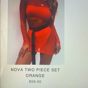 Two piece orange mesh set - brand new- festival